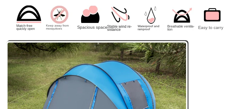 Cheap Goat Tents Outland 2 3 People Single Layer Rain Proof Quick Tent Camping And Account Throwing Leisure Outdoor Camping Tent   